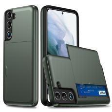  Samsung Galaxy S22 Skal Hybrid Kortfack M&ouml;rk Gr&ouml;n - Teknikhallen.se