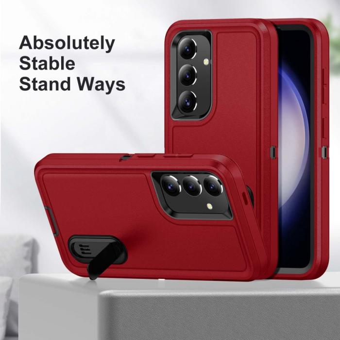 Bild 5,  Samsung Galaxy S25 Skal Extreme Hybrid Kickstand Röd - Teknikhallen.se