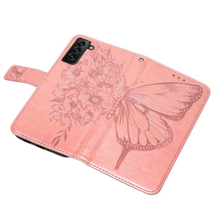 Bild 6,  Samsung Galaxy S23 Plus Fodral Fjäril Roséguld - Teknikhallen.se