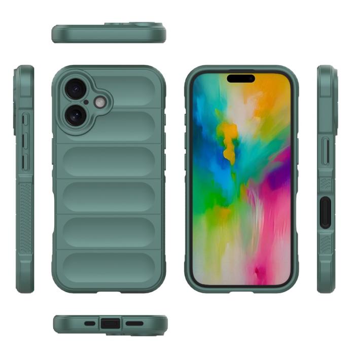Bild 6,  iPhone 16 Plus Skal Magic Shield Grön - Teknikhallen.se