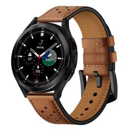 Tech-Protect Tech-Protect Äkta Läder Armband Galaxy Watch 4/5/5 Pro/6/7/FE Brun - Teknikhallen.se