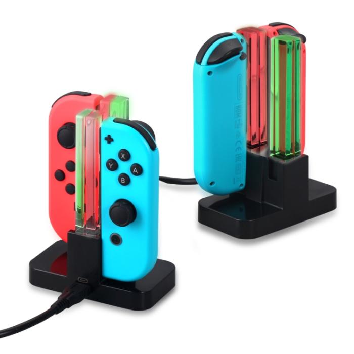 Bild 4,  DOBE Nintendo Joy-Con Laddningsstation LED Svart - Teknikhallen.se