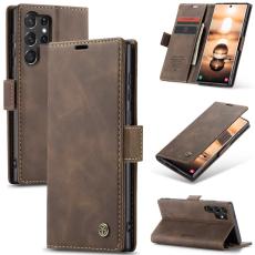 CASEME CASEME Galaxy S24 Ultra Fodral Retro L&auml;der M&ouml;rk Brun - Teknikhallen.se