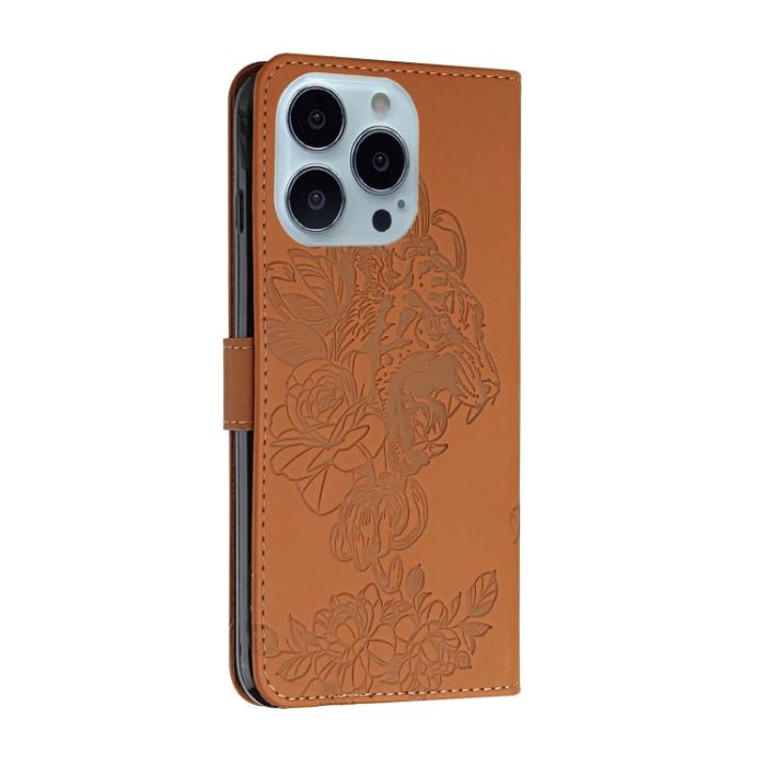 Bild 3,  iPhone 14 Pro Fodral Tiger Tryck Brun - Teknikhallen.se