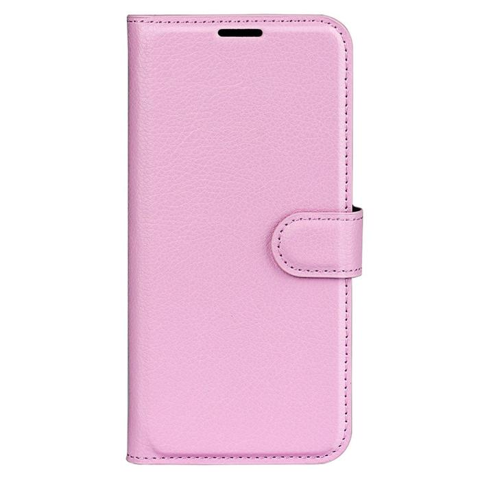 Bild 5,  iPhone 15 Plus Fodral Litchi Textur Ljus Rosa - Teknikhallen.se