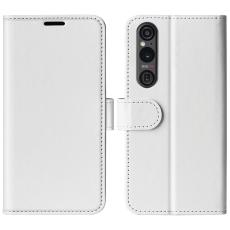  Sony Xperia 1 VI Fodral Crazy Horse L&auml;der Vit - Teknikhallen.se