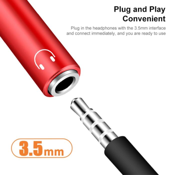 Bild 4,  60W PD 2in1 USB-C Till USB-C/AUX-Hona Adapter Silver - Teknikhallen.se