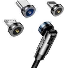 JOYROOM Joyroom 1.2m 3in1 Magnetisk USB Kabel Lightning / USB-C / MicroUSB Svart - Teknikhallen.se