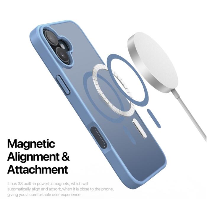 Bild 5, DUX DUCIS DUX DUCIS iPhone 16 Skal MagSafe Yind Series Matt Blå - Teknikhallen.se
