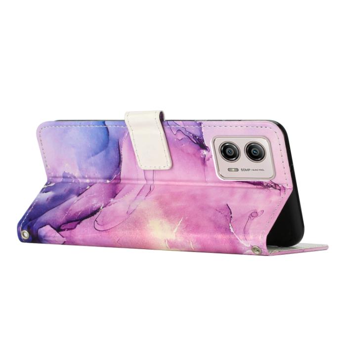 Bild 3,  Motorola Moto G73 5G Fodral Marmor Lila - Teknikhallen.se
