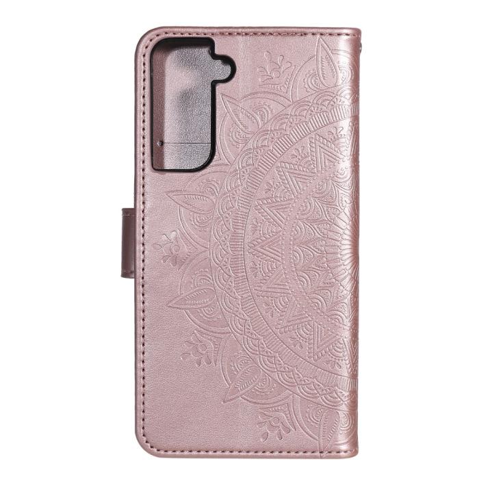 Bild 3,  Samsung Galaxy S21 - Mandala Plånboksfodral - Roséguld - Teknikhallen.se