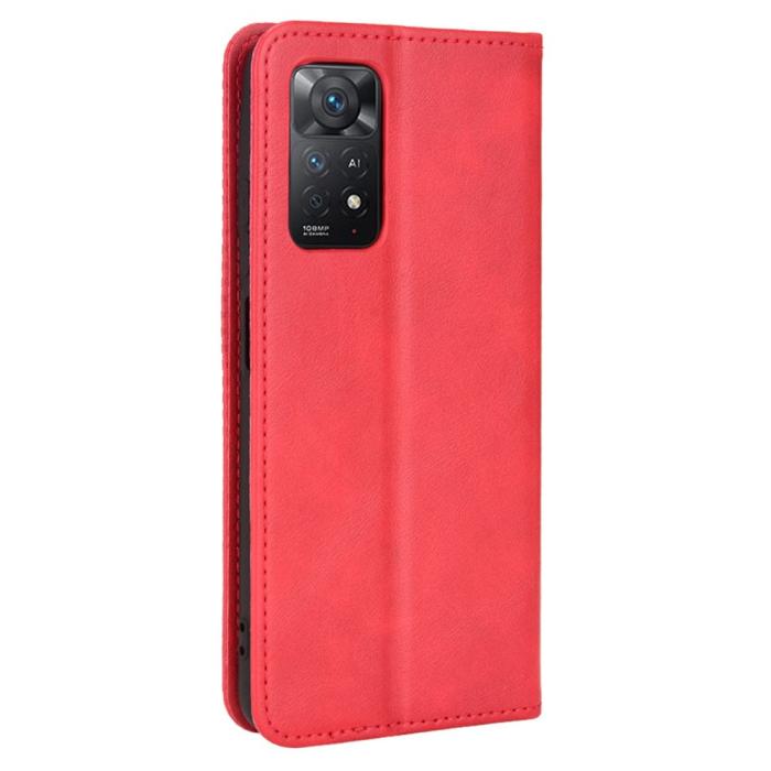 Bild 3,  Xiaomi Redmi Note 11 Pro 5G Fodral Flip Vintage Röd - Teknikhallen.se