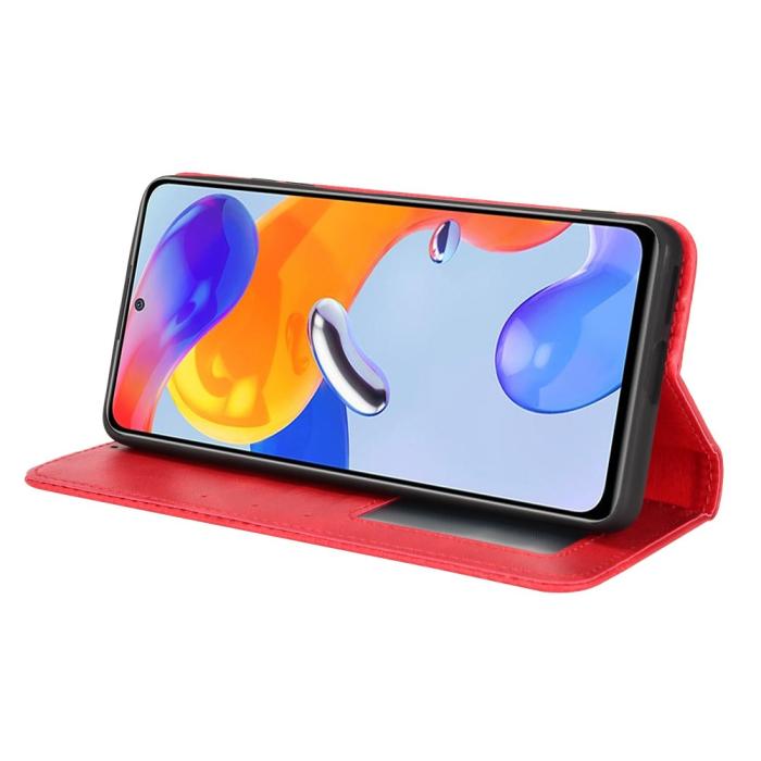 Bild 5,  Xiaomi Redmi Note 11 Pro 5G Fodral Flip Vintage Röd - Teknikhallen.se