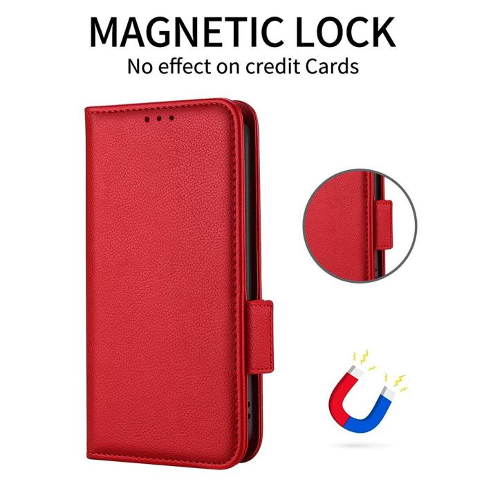 Bild 5,  OnePlus Nord 5 5G Fodral Litchi Läder Röd - Teknikhallen.se