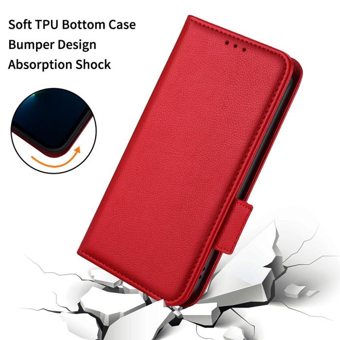 Bild 6,  OnePlus Nord 5 5G Fodral Litchi Läder Röd - Teknikhallen.se