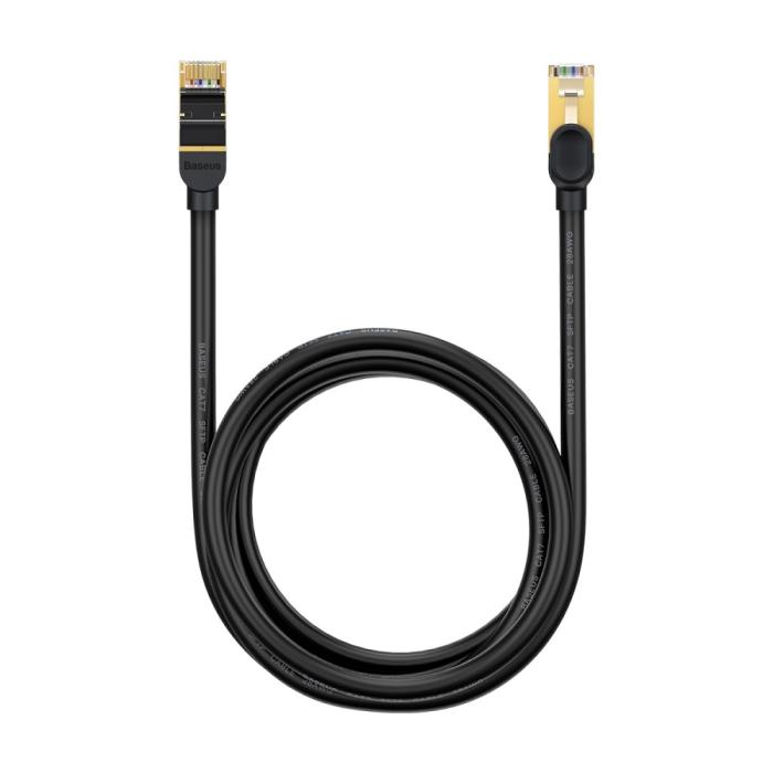 Bild 2, BASEUS Baseus 2m Cat7 RJ45 Nätverkskabel Svart - Teknikhallen.se