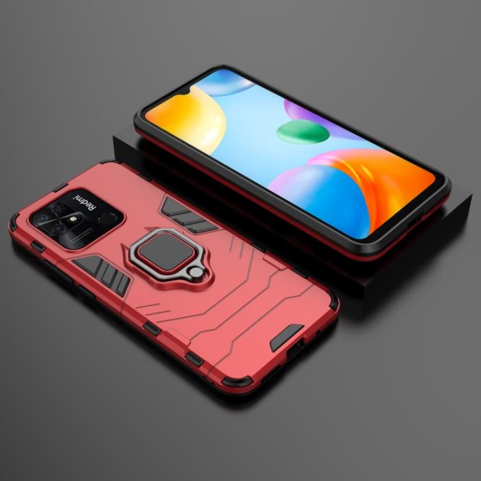 Bild 6,  Xiaomi Redmi 10C Skal Hybrid Ring Röd - Teknikhallen.se