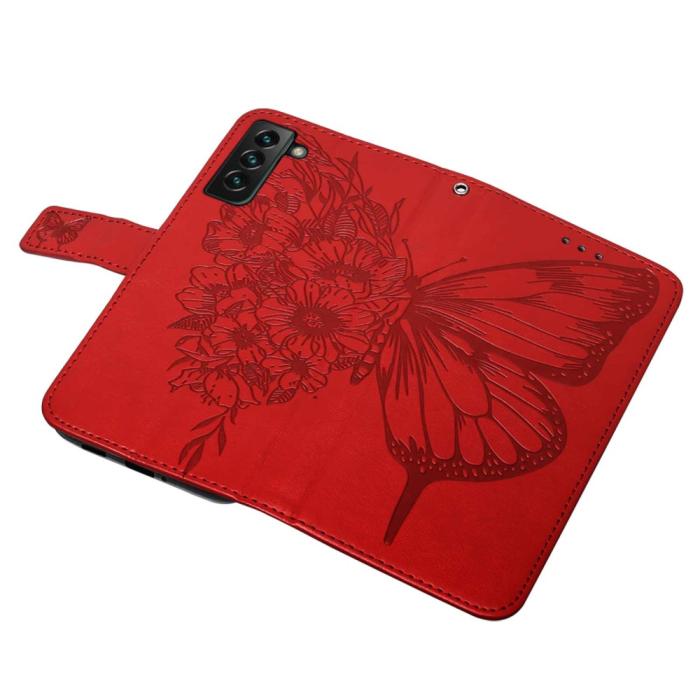 Bild 6,  Samsung Galaxy S23 Plus Fodral Fjäril Röd - Teknikhallen.se
