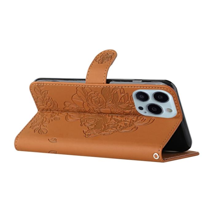 Bild 5,  iPhone 14 Pro Fodral Tiger Tryck Brun - Teknikhallen.se