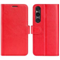  Sony Xperia 1 VI Fodral Crazy Horse L&auml;der R&ouml;d - Teknikhallen.se