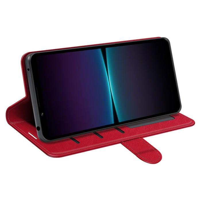 Bild 3,  Sony Xperia 1 VI Fodral Crazy Horse Läder Röd - Teknikhallen.se
