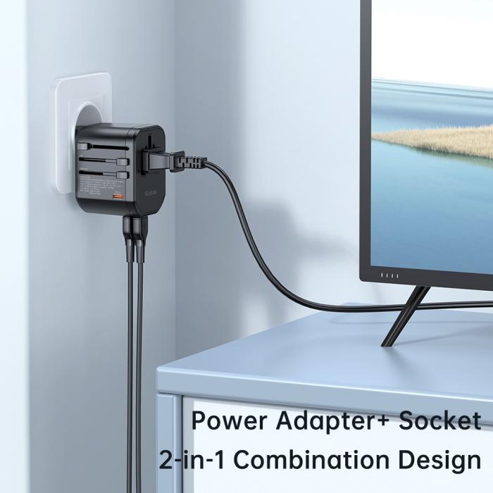 Bild 4, MCDODO Mcdodo 20W PD Reseadapter 2x USB-A 1x USB-C Svart - Teknikhallen.se