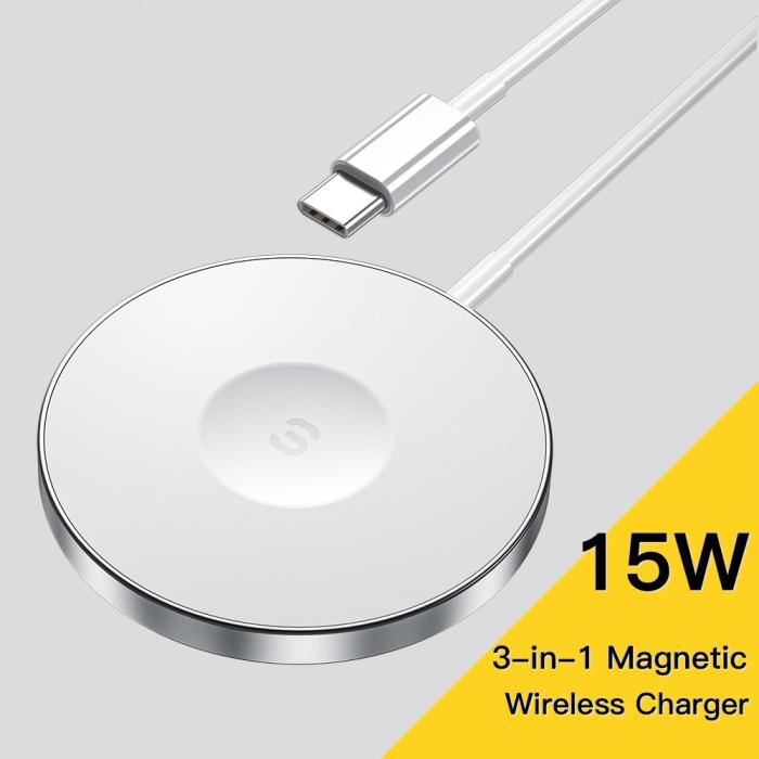 Bild 2, ESSAGER ESSAGER 15W MagSafe Trådlös Laddare Vit - Teknikhallen.se