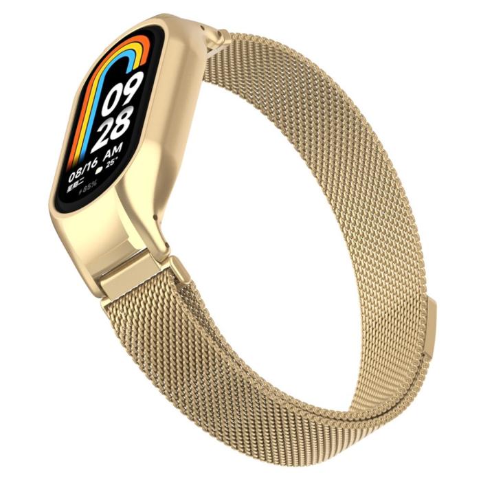 Bild 4,  Xiaomi Smart Band 8 Armband Milanese Loop Metall Guld - Teknikhallen.se