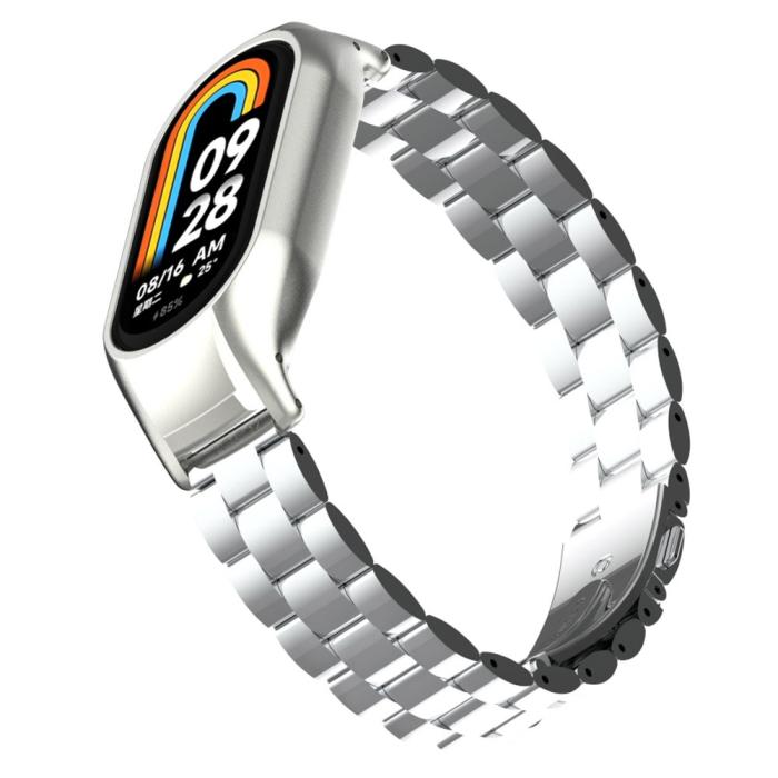 Bild 4,  Xiaomi Smart Band 8 Lyxigt Metallarmband Silver - Teknikhallen.se