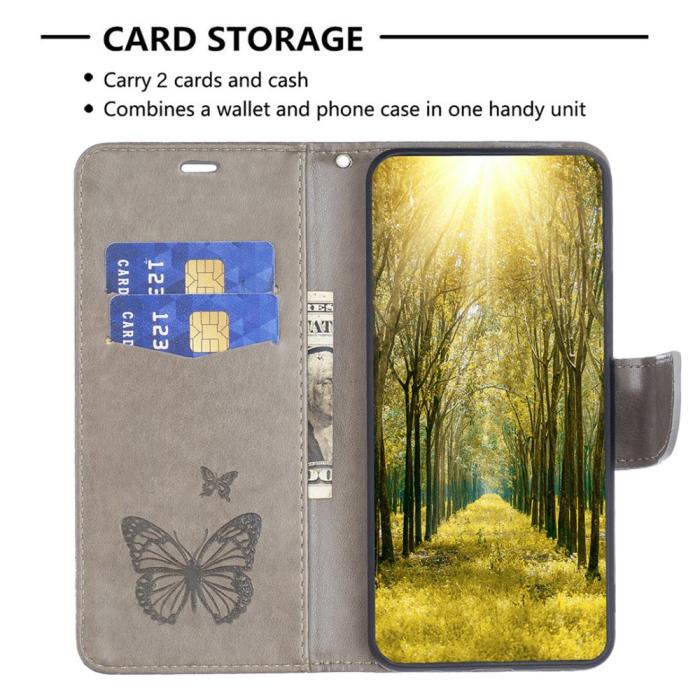 Bild 3,  Samsung Galaxy S24 Fodral Fjäril Grå - Teknikhallen.se