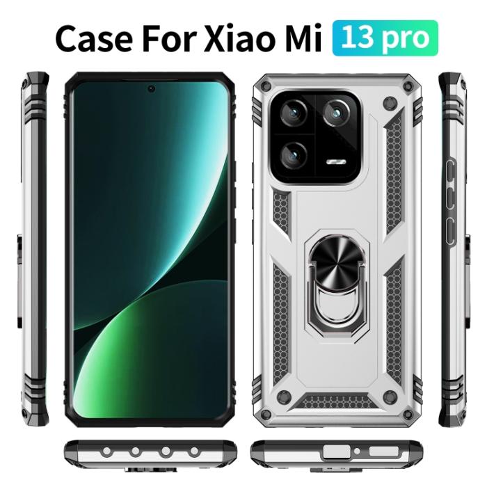 Bild 2,  Xiaomi 13 Pro 5G Skal Ring Armor Silver - Teknikhallen.se