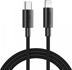 JOYROOM Joyroom 2m 20W USB-C - Lightning Nylonkabel Svart - Teknikhallen.se