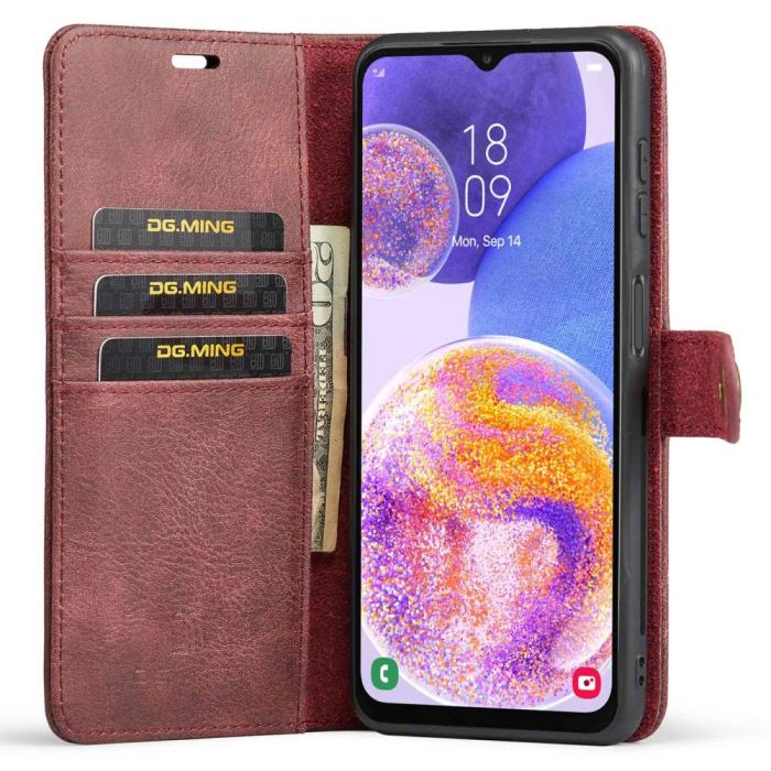 Bild 2, DG.MING DG.MING Samsung Galaxy A23 5G 2in1 Magnet Fodral / Skal Vinröd - Teknikhallen.se