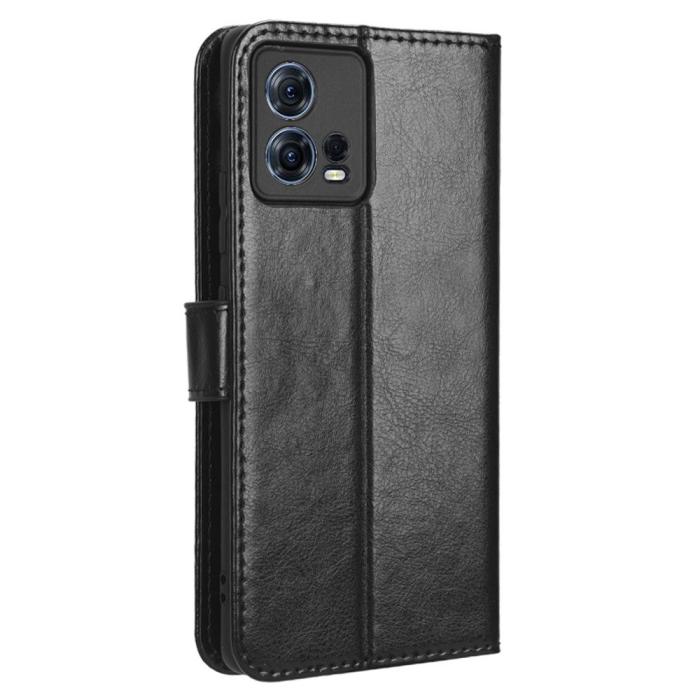 Bild 6,  Motorola Edge 30 Fusion 5G Fodral Crazy Horse Läder Svart - Teknikhallen.se