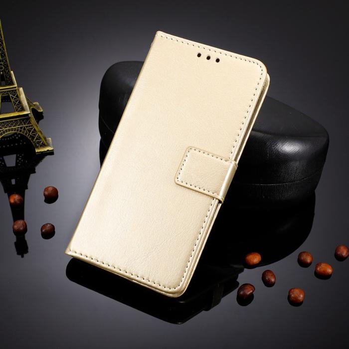 Bild 4,  Motorola Edge 30 Fusion 5G Fodral Crazy Horse Läder Guld - Teknikhallen.se
