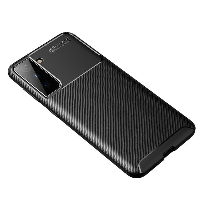 Bild 2,  Samsung Galaxy S21 - Kolfiber Textur Skal - Svart - Teknikhallen.se