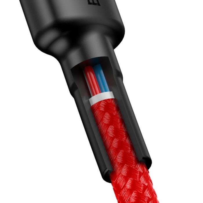 Bild 4, BASEUS BASEUS 60W 2m Type-C PD Flätad Nylon Kabel - Röd - Teknikhallen.se