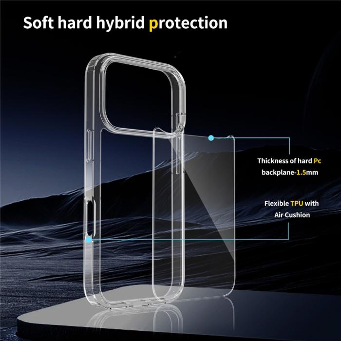 Bild 5,  iPhone 17 Pro Skal Shockproof Hybrid Transparent - Teknikhallen.se