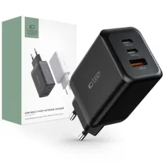 Tech-Protect Tech-Protect 65W PD/QC V&auml;ggladdare 2x USB-C 1x USB-A Svart - Teknikhallen.se