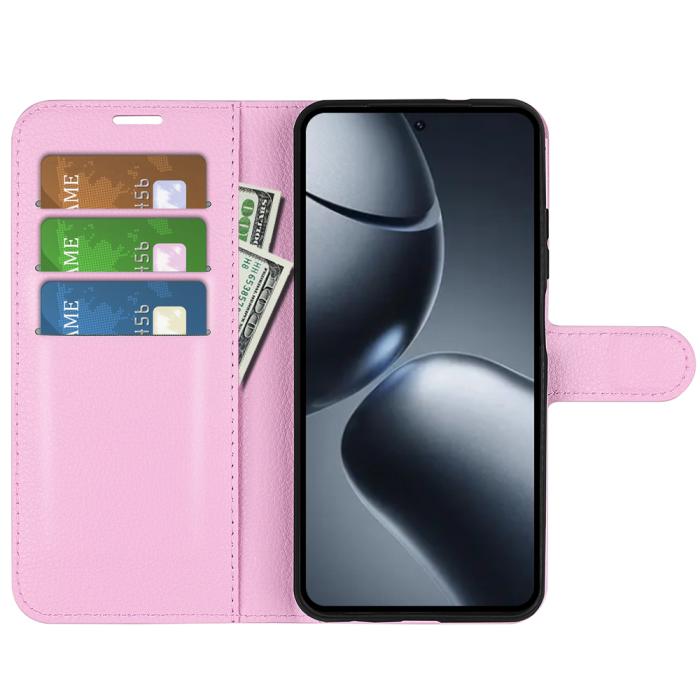 Bild 5,  Xiaomi 15T Pro Fodral Litchi Läder Ljus Rosa - Teknikhallen.se