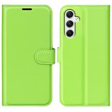  Samsung Galaxy A35 5G Fodral L&auml;der Litchi Gr&ouml;n - Teknikhallen.se