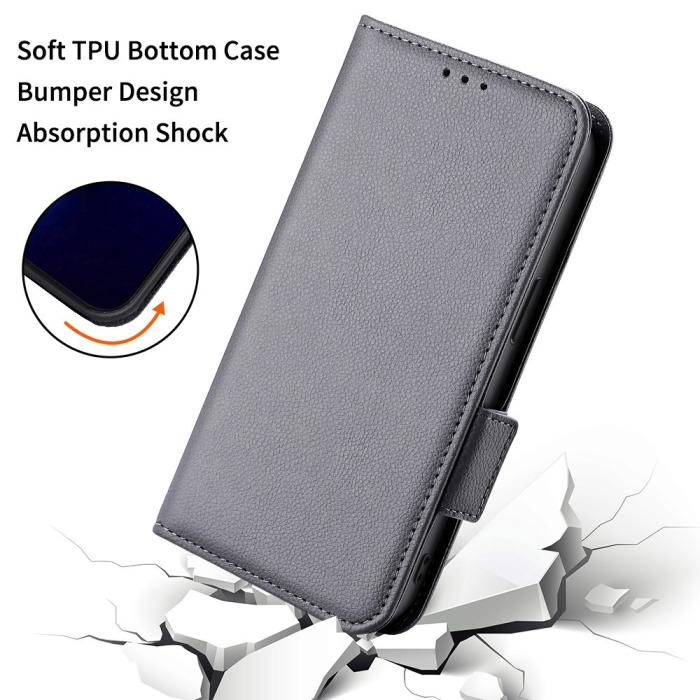 Bild 6,  OnePlus Nord 5 5G Fodral Litchi Läder Grå - Teknikhallen.se