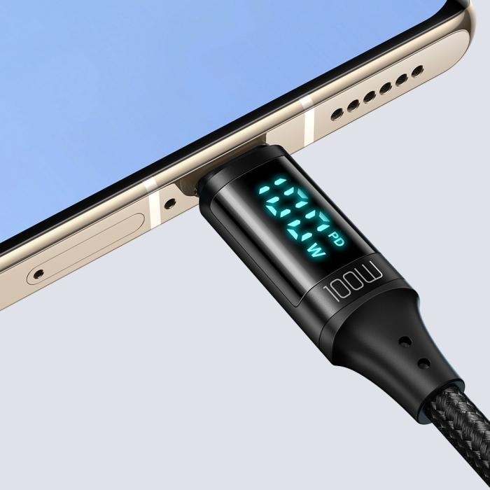 Bild 6, MCDODO Mcdodo 1.2m 100W USB-C - USB-C LED Snabbladdning Svart - Teknikhallen.se