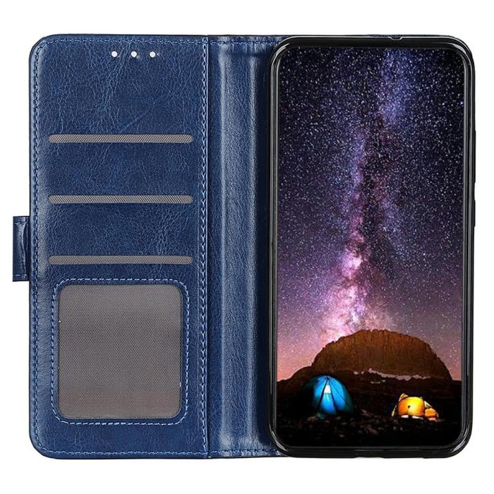 Bild 2,  Samsung Galaxy A16 / A26 5G Fodral Crazy Horse Läder Blå - Teknikhallen.se