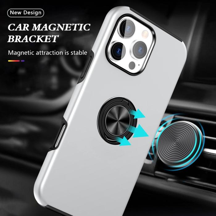 Bild 2,  iPhone 16 Pro Skal Med Ringhållare Kickstand Silver - Teknikhallen.se