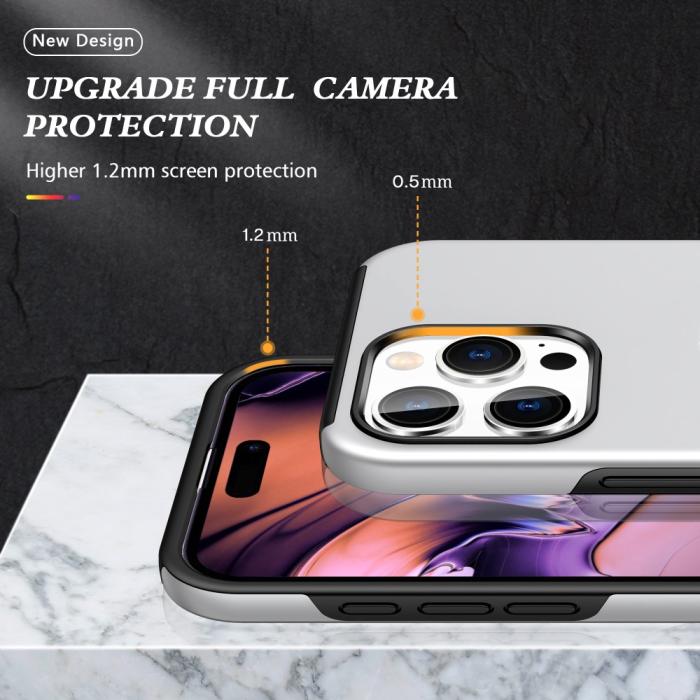 Bild 5,  iPhone 16 Pro Skal Med Ringhållare Kickstand Silver - Teknikhallen.se