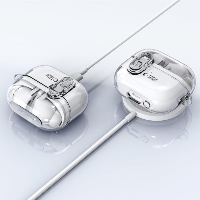 Bild 6, Tech-Protect Tech-Protect Galaxy Buds 3 / 3 Pro Skal FlexAir Transparent - Teknikhallen.se