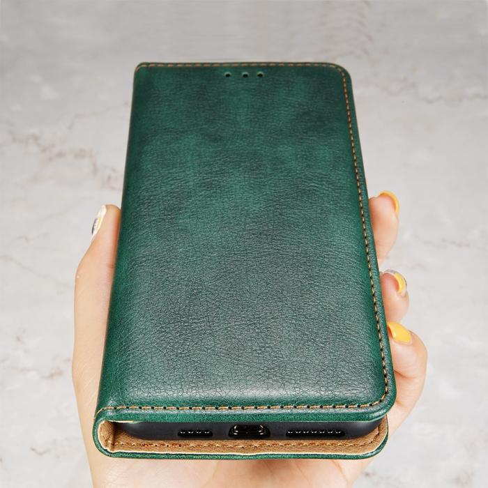Bild 5,  Xiaomi Redmi 9C Fodral Flip Läder Mörk Grön - Teknikhallen.se
