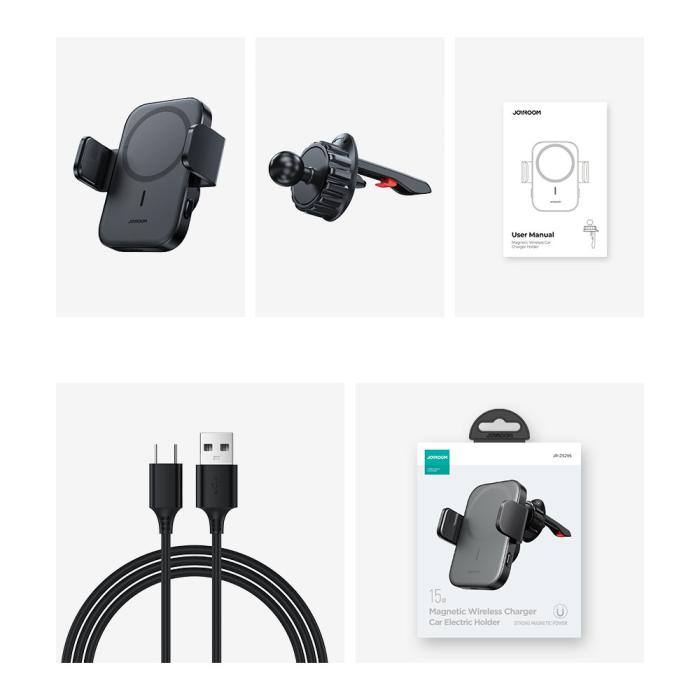 Bild 7, JOYROOM Joyroom 15W MagSafe Qi Laddare För Luftventil Svart - Teknikhallen.se