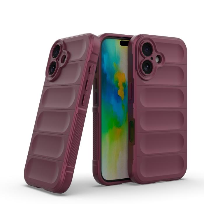 Bild 2,  iPhone 16 Plus Skal Magic Shield Vinröd - Teknikhallen.se